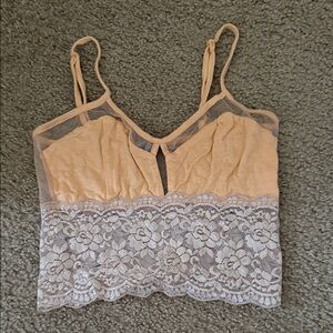 Solemio Tan and Cream Lace Bralette